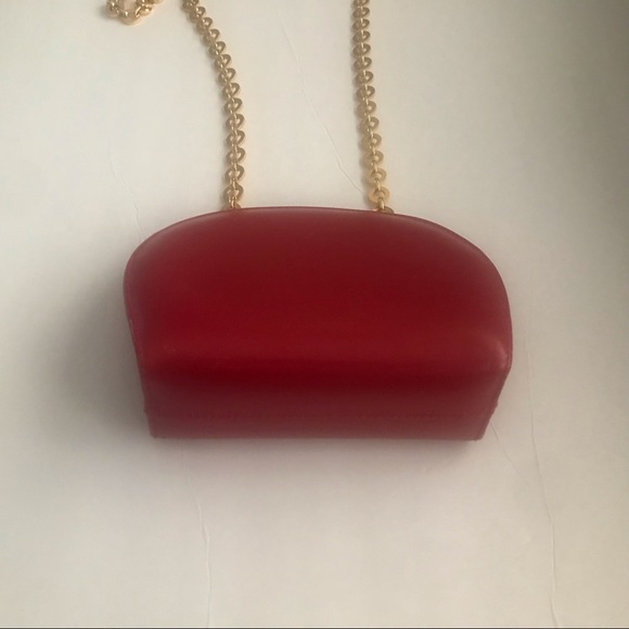 Red Salvatore Ferragamo Small Gancini Bag Gold Tone Original Owner Holiday - Picture 11 of 16